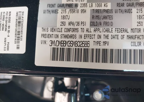 2025 Mazda Cx-30 2.5 S Select Sport from USA, damaged, VIN 3MVDMBBM3SM802686